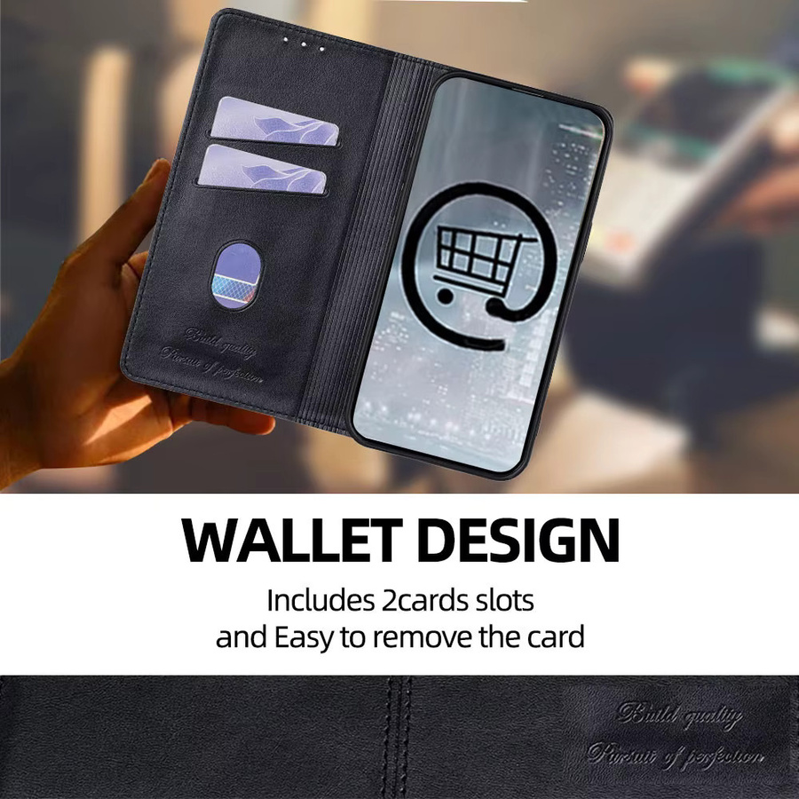 Lederhülle für Xiaomi Poco F7 Ultra Pro M7 X7 Pro als Flip Wallet mit Magnetverschluss, Kartenhalter und Ständerfunktion in Lila - Bild 3