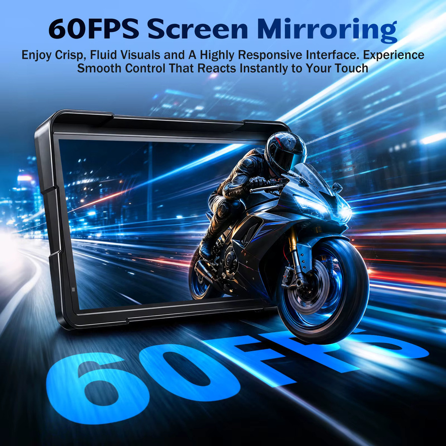 LBW Motorrad CarPlay System mit GPS-Navigation, zwei Kameras und TPMS in Schwarz - Bild 3