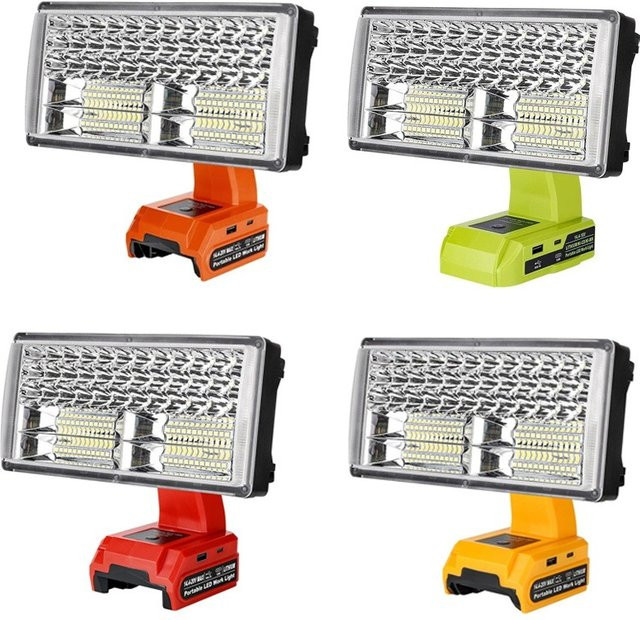 40 W Arbeitslicht mit 4200 lm und 5 V/2,1 A USB-Anschluss für 18 V/20 V Akkus von Makita, Milwaukee, Dewalt, Bosch, Black&Decker, Craftsman und Ryobi - Bild 1