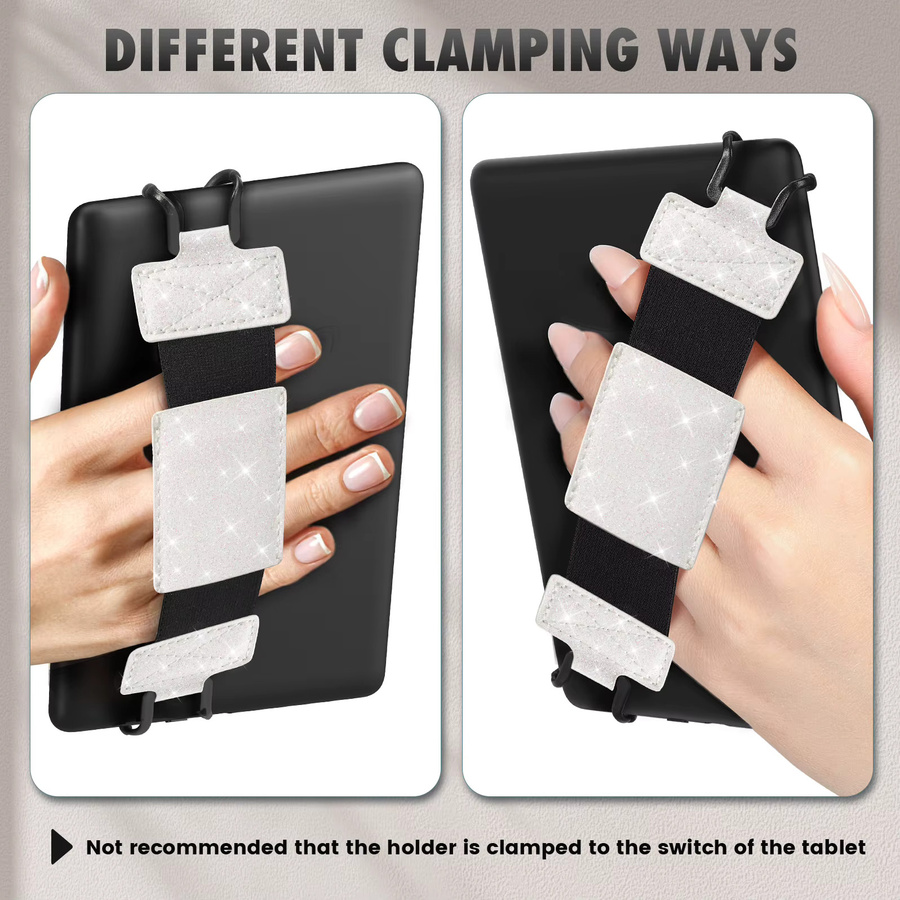 Weicher Handschlaufenhalter für Kindle E-Reader und Fire Tablet, rutschfester Anti-Fall-Halter für 6-8 Zoll Geräte, kompatibel mit Kindle, Kobo und Voyaga, in Pink oder Weiß - Bild 3