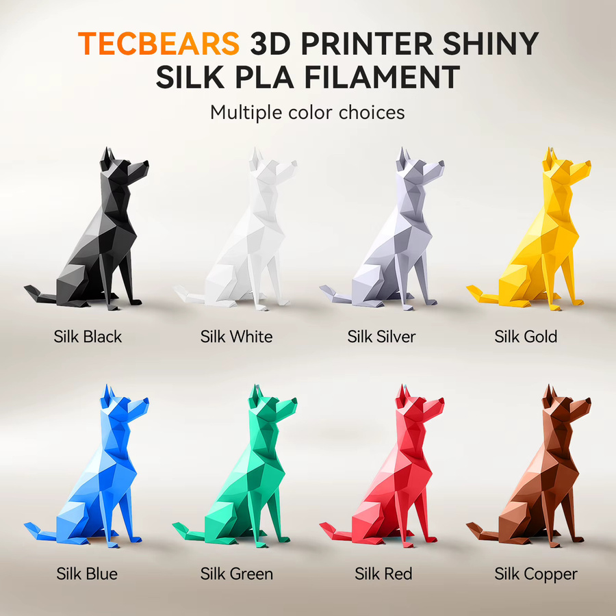 TECBEARS PLA+ Seide Filament 1,75mm Mehrfarbig, 5 Rollen à 1kg (Gesamtgewicht 5kg) für FDM 3D-Drucker - Bild 3