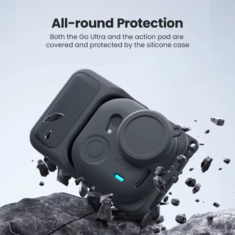 Insta360 GO Ultra Schutzset mit Silikonhülle und 2 Stück gehärteter Glasfolie - Bild 4
