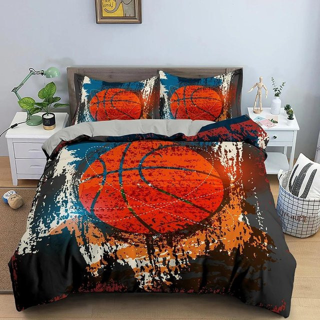 Basketball Bettwäscheset Binchi Outdoor Product in Orange mit Bettbezug und Kissenbezug, B/H: 135 x 200 cm - Bild 1
