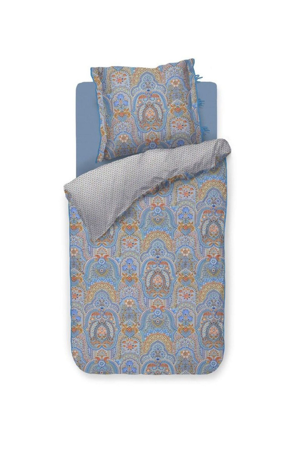 PIP Studio Perkal Bettwäsche Jabali Flower Blue mit floralen Ornamenten, wendbar, B/H: 135 x 200 cm und 80 x 80 cm - Bild 1