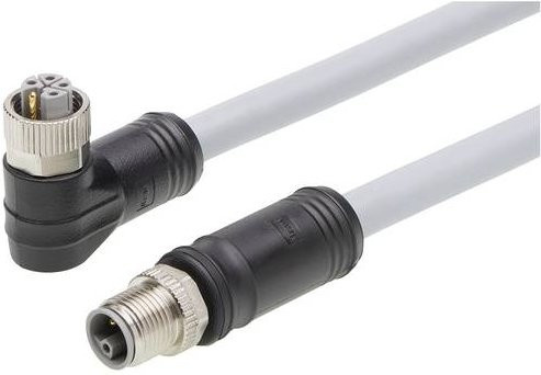 Molex Sensor-Aktor-Steckverbinder 1205010209 grau, konfektioniert mit gewinkelter Buchse und geradem Stecker, 5-polig, Kabellänge: 1 m - Bild 1