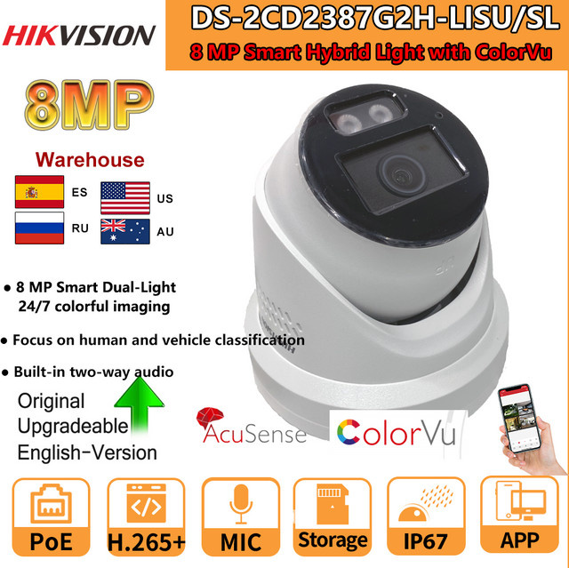 Hikvision DS-2CD2387G2H-LISU/SL ColorVu Smart Hybrid Light IP Kamera mit 8MP Auflösung in Weiß und 2-Wege-Audio - Bild 1