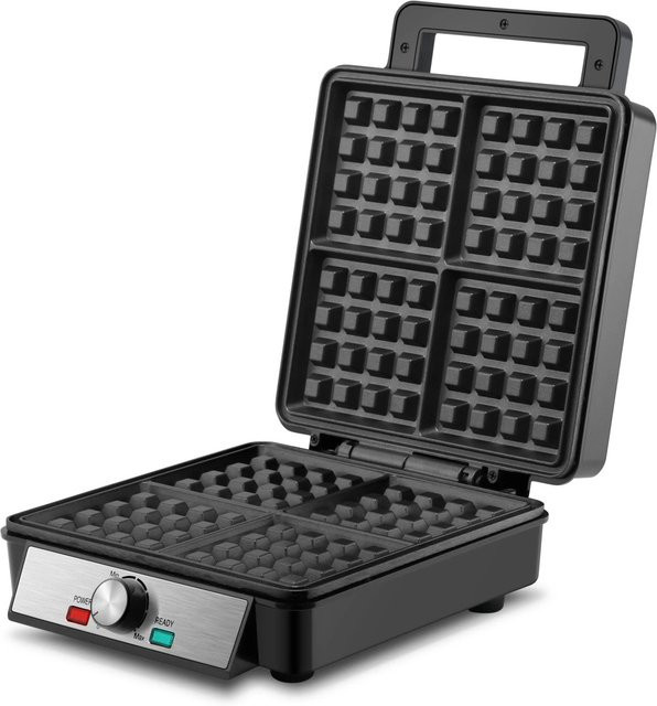 Steinborg XXL Waffeleisen für belgische Waffeln mit Antihaftbeschichtung, 1200 Watt, Schwarz - Bild 2