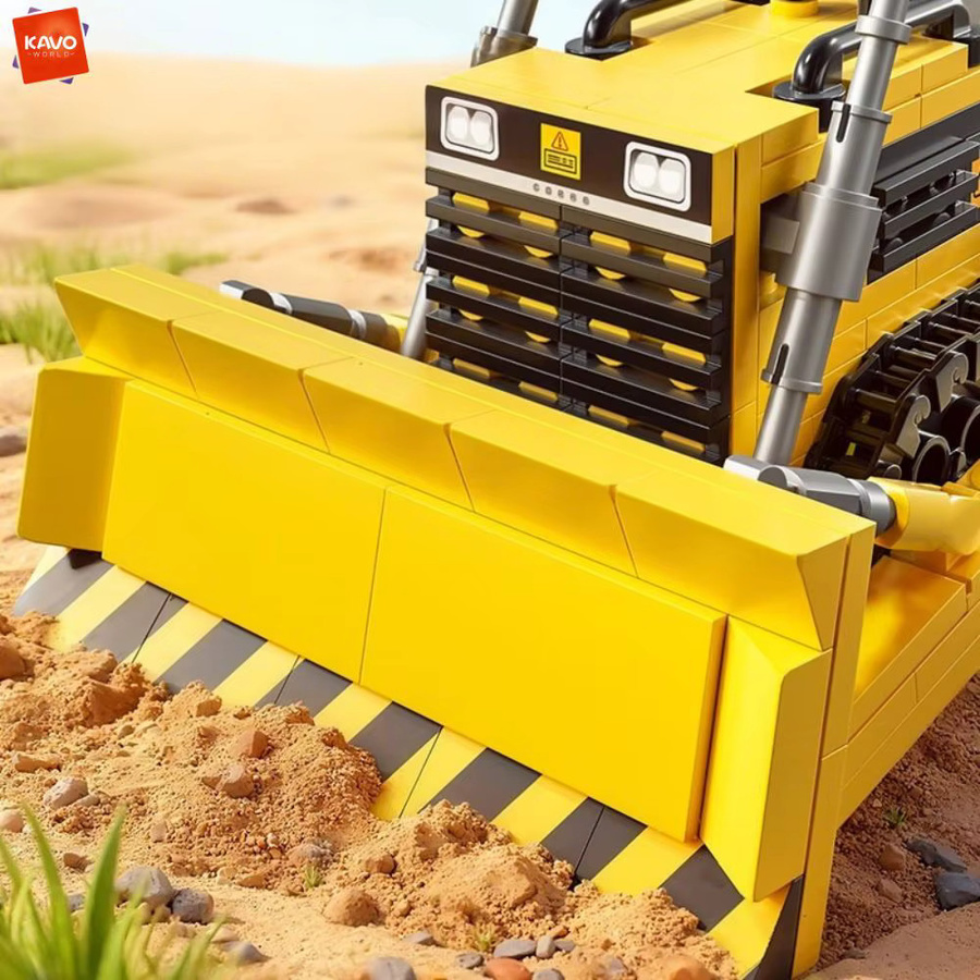 KAVOWORLD City Engineering Gelbes Bulldozer-Baufahrzeug, Bausteine-Set, 408 Teile - Bild 2