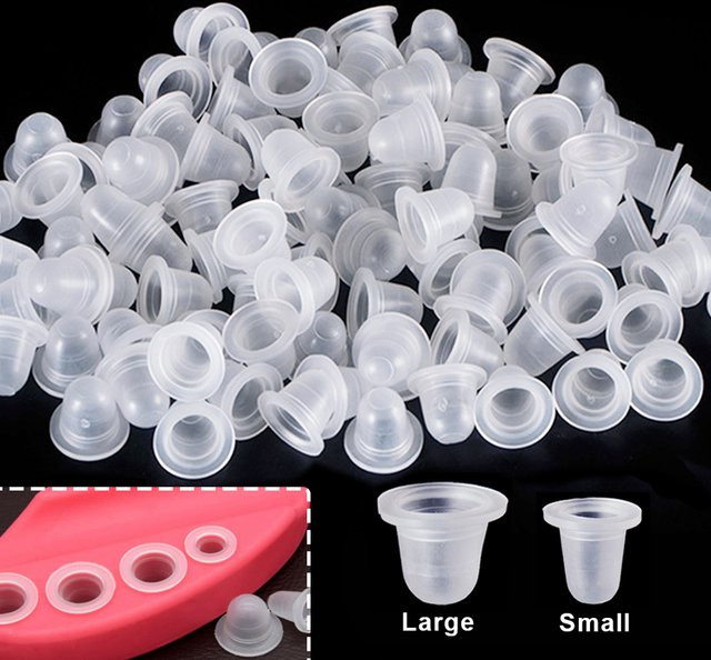 YUELONG Einweg Tattoo Ink Cups, Silikon, Pigment Container mit Kappe - Bild 1