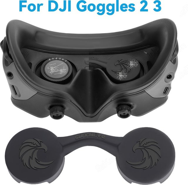 DJI Silikon Schutzhülle für DJI Brille 2 und DJI Avata 2 Linsenschutz in Schwarz - Bild 1