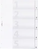 DURABLE Ordnerregister mit 5 Registerblättern für A4, transparent/weiß - Bild 1