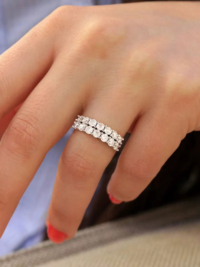 Stylever Moissanit-Diamantring, 925 Silber, 1,4 Karat, Damen - Bild 2