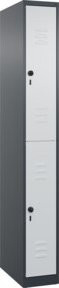 C+P Doppelstock-Spind Classic PLUS mit 1 Abteil, Stahl, anthrazitgrau und lichtgrau, H x B x T: 185 x 25 x 50 cm - Bild 1