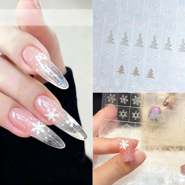 CHUNSHU Nagelaufkleber Schneeflocken, Schimmernd, Unisex - Bild 1