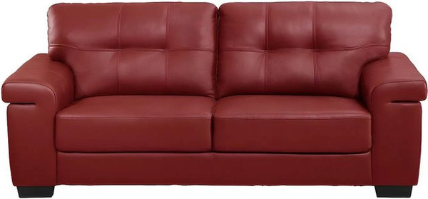 Vente-unique Sofa Hazel in Rot mit Rindsleder und Armlehnen, Breite: 207 cm
