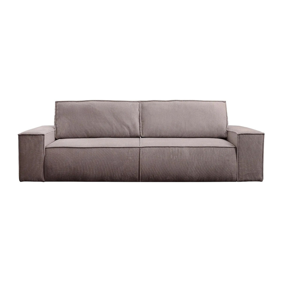 Vente-unique Schlafsofa Amelia in Dunkelpurpur mit Cord-Bezug und Schlaffunktion, Breite: 257 cm - Bild 2