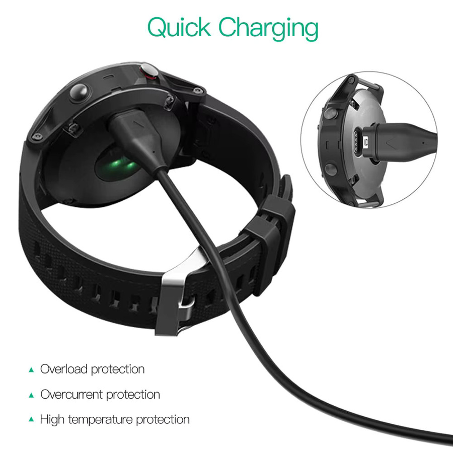 USB-C Ladekabel für Garmin Smartwatches wie Fenix 8 7 6 und Forerunner 255 955 945 in Schwarz - Bild 3