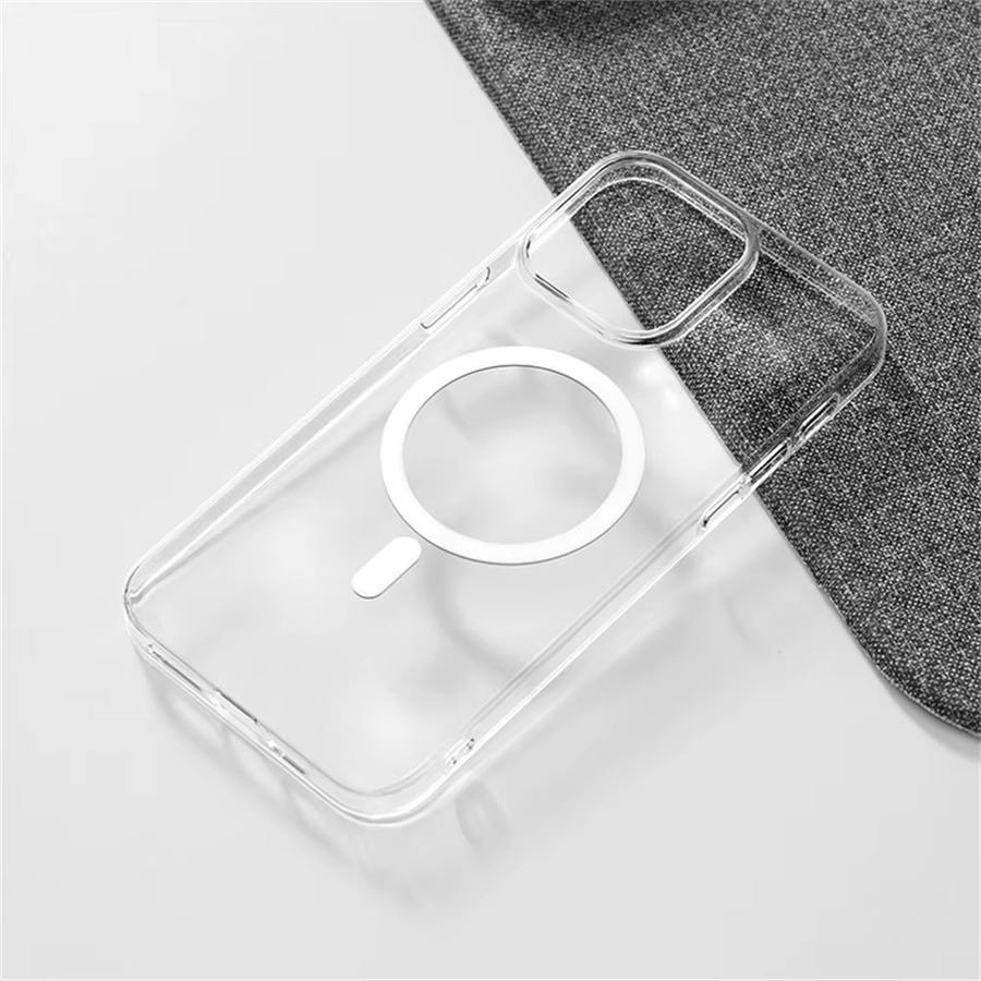 YUEDESHENG Magnetische Schutzhülle für iPhone 12 bis iPhone 17 Pro Max, Ultradünne Transparente PC Hülle mit MagSafe Kompatibilität, Farbe: Transparent/Schwarz - Bild 3