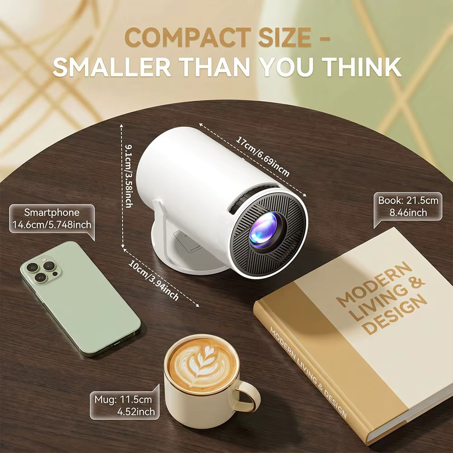 MAOHUTER Smart Home Theater Projektor mit 4K UHD, WLAN, Bluetooth und Android in Weiß - Bild 4