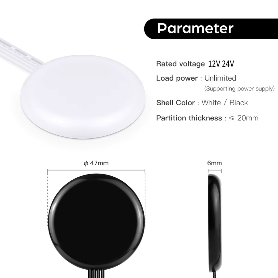 Lcamaw Dimmbarer LED-Controller mit Holz-Touch-Sensor-Schalter, 12 V bis 24 V, Schwarz - Bild 2