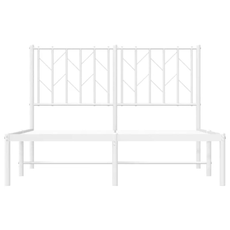 Vidaxl Metall-Bettgestell mit Kopfteil in Weiß, B/T/H: 120 x 190 cm - Bild 2
