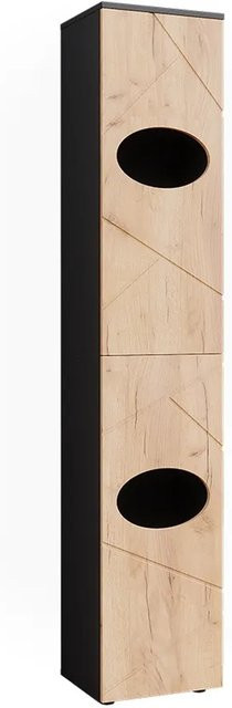 Vicco Wäscheschrank Irma in Anthrazit und Goldkraft Eiche für dein Badezimmer B/T/H: 37,2 x 32,0 x 192,0 cm - Bild 1