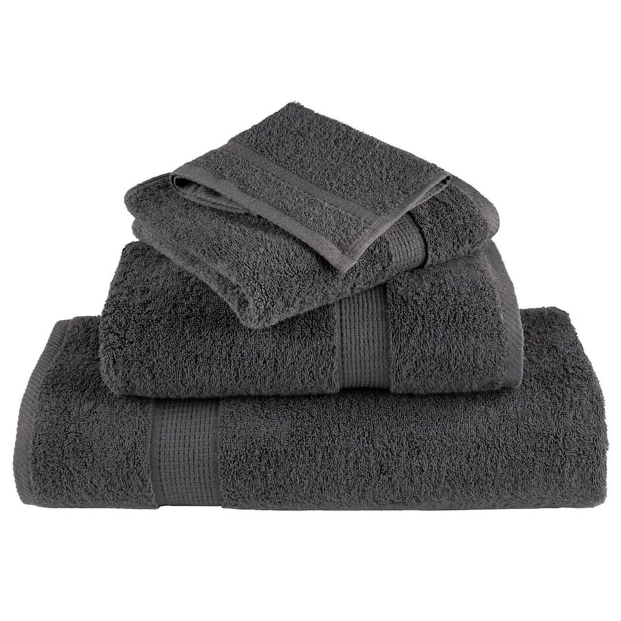 vidaXL Premium-Handtücher SOLUND, 10er Set, Anthrazit, Baumwolle, 600 g/m², Breite: 50 cm, Länge: 100 cm - Bild 2