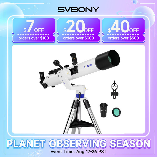 Svbony SV520 Refraktor-Astronomie-Teleskop-Set in Weiß für professionelle Mondbeobachtung und Fotografie - Bild 1