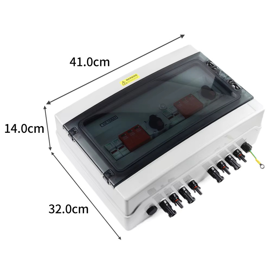 DIY GO PV-Kombinatorbox mit Blitzschutzsicherung und MCB, IP65 wasserdicht, 2 Eingänge, 2 Ausgänge, DC 1000 V, Weiß - Bild 5