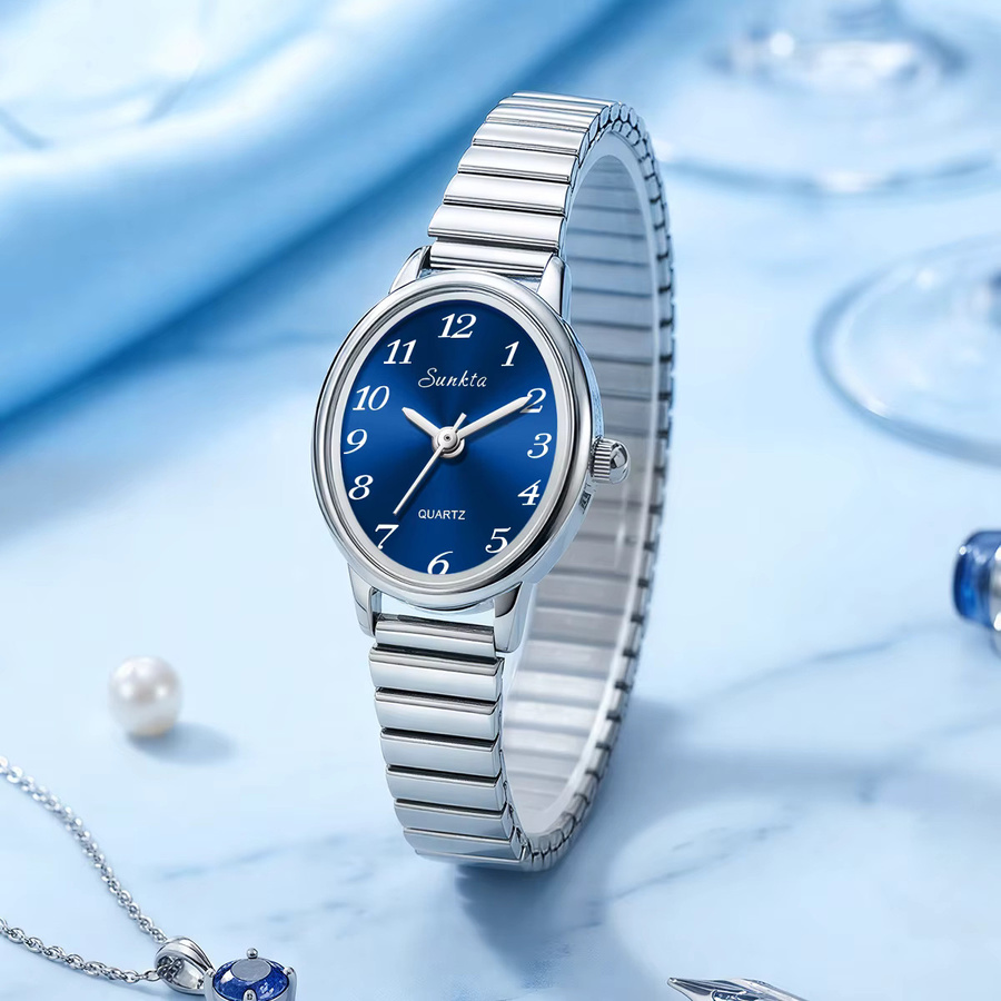 SUNKTA Digitaluhr, Quarz, Edelstahl, Blau, Damen - Bild 2