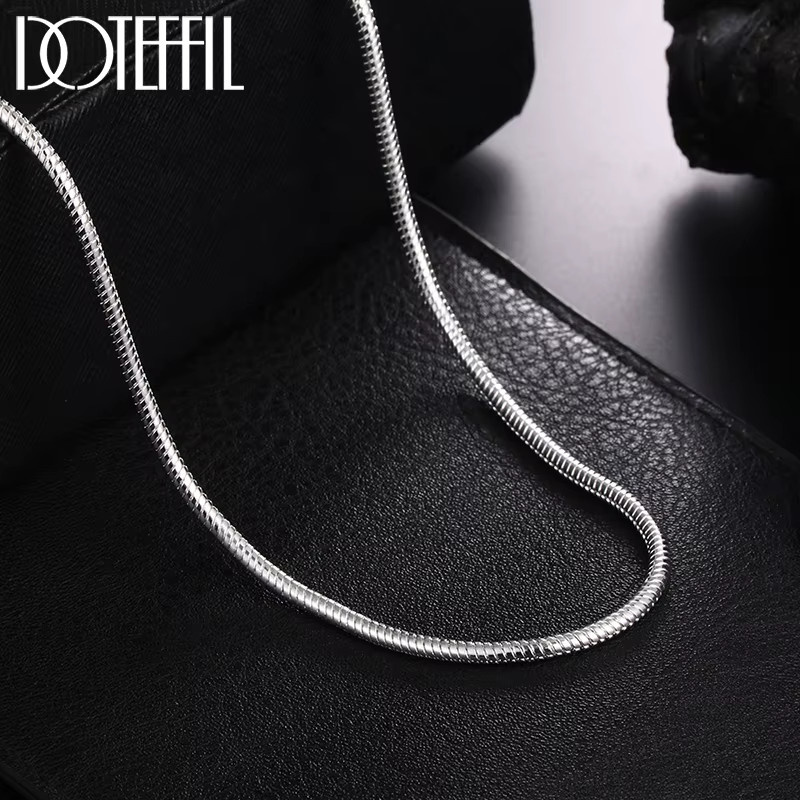 DOTEFFIL Halskette Schlangenknochenkette, Silber, Unisex - Bild 2