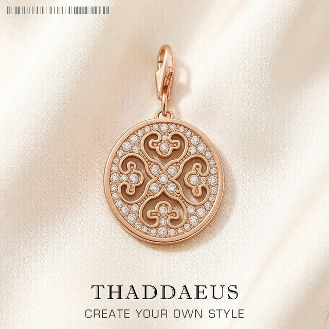 Thaddaeus Anhänger, 925 Sterlingsilber, Roségold-Ornament, Damen - Bild 1