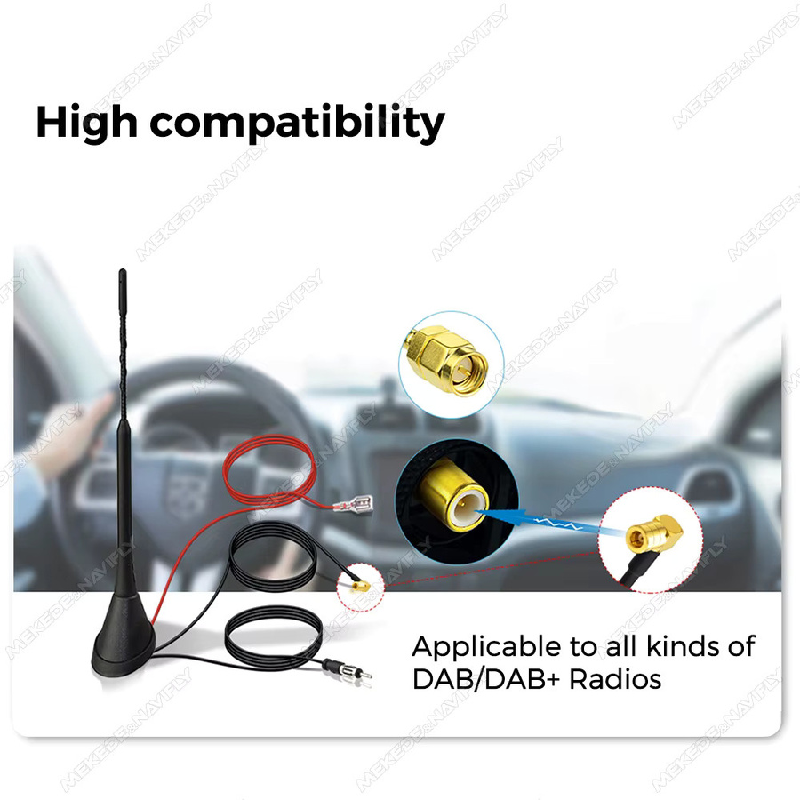 MEKEDE 3-in-1 Autodach-Antenne für DAB FM und AM in Schwarz, 29 cm lang mit 5 m Kabel - Bild 4