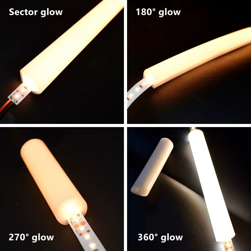 Khelse LED Silikonstreifen Weiß, Flexibler Rund-Neonstreifen mit 360-Grad-Leuchtkraft, IP65 Outdoor-LED Bandlampe für minimalistische lineare Beleuchtung - Bild 3