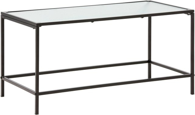 Mömax Couchtisch Leon Schwarz/Transparent mit Glasplatte und Metallgestell B/T/H: 80 x 40 x 40 cm - Bild 1