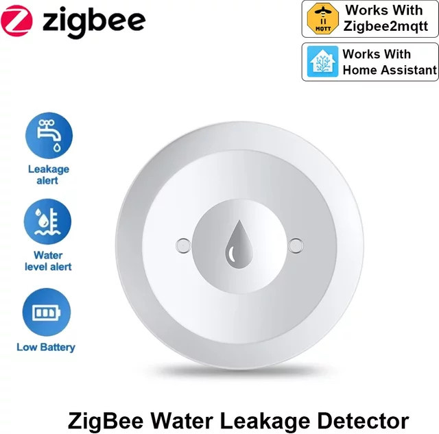 IHOMECAM Zigbee Wassersensor als Überschwemmungsleckdetektor mit App-Fernüberwachung für Küche und Badezimmer, Farbe: Weiß, kompatibel mit Home Assistant und Zigbee2mqtt - Bild 1