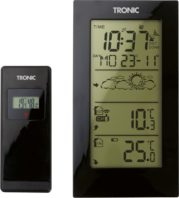 TRONIC Funk-Wetterstation in Schwarz - Bild 1