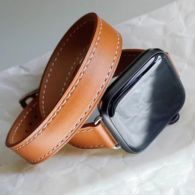 Lederarmband Doppelschlaufen, Schwarz, Unisex - Bild 1