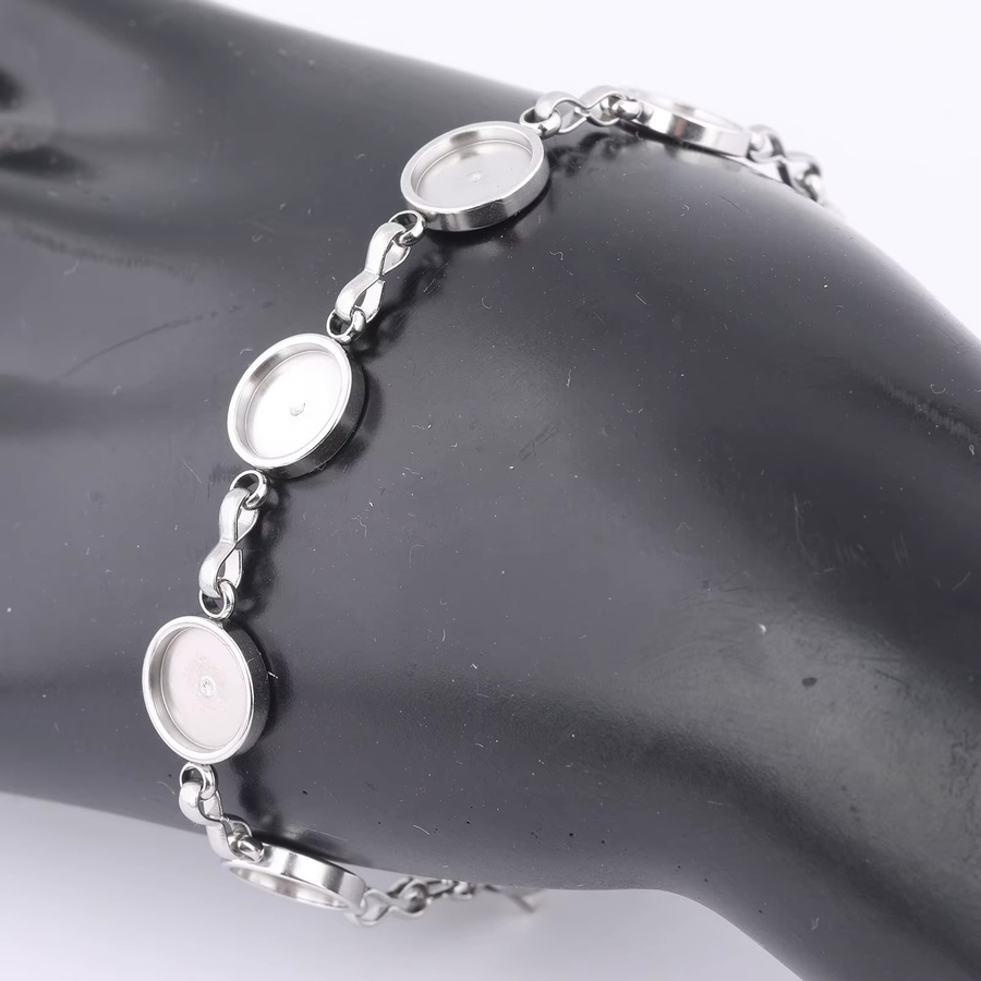 Armband Rohlinge Edelstahl, 8mm Cabochon, Unisex - Bild 2