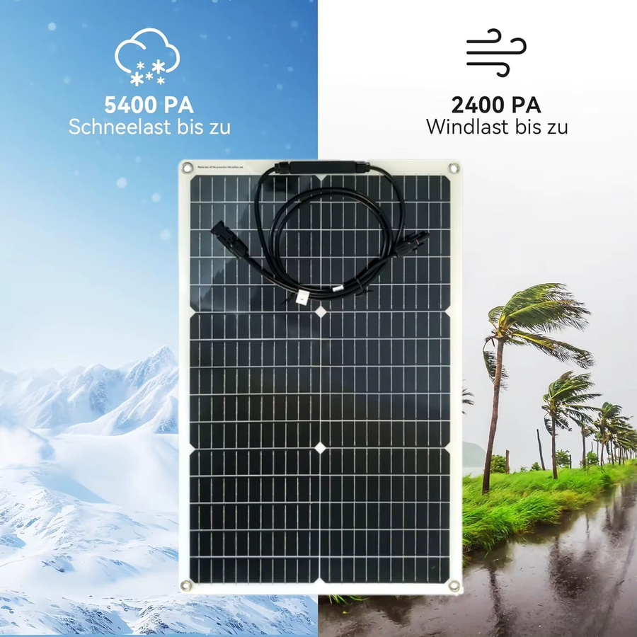 PowMr 40W flexibles monokristallines Solarpanel, 18V, hocheffizientes PV-Modul in Schwarz, ultradünn und wasserdicht, ideal als Solarladegerät für Wohnmobile, Autos, Camping und Outdoor-Stromversorgung - Bild 5