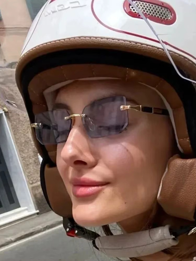 DIXSG Sonnenbrille, randlos, rechteckig, Metall, Unisex - Bild 3