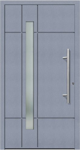 KNOCK Kunststoff-Haustür Terra grau mit Glaseinsatz und RC2 Schutz, Höhe: 210 cm, Breite: 100 cm - Bild 1