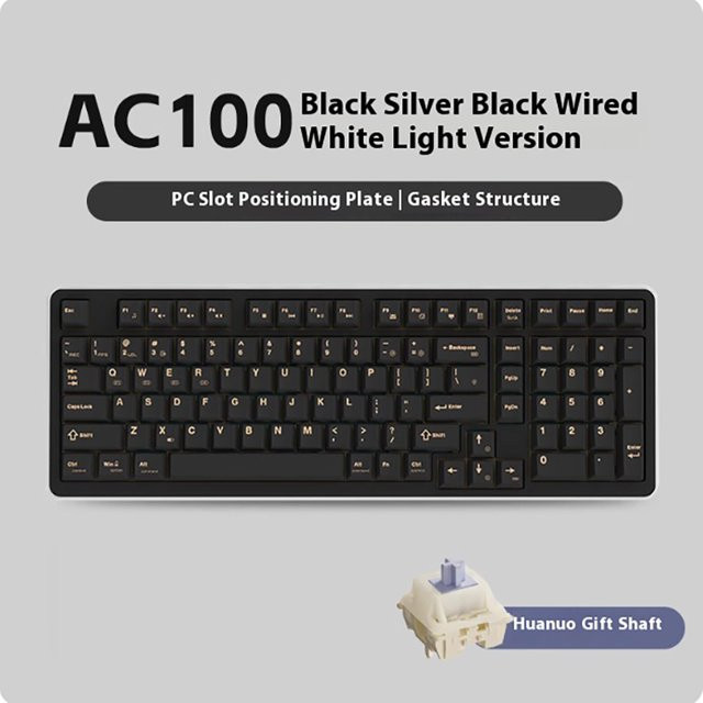 Ajazz AK100 MAX Mechanische Gaming-Tastatur in Schwarz mit keltischem Design, 98 Tasten, LDG-Farbdisplay und Aluminiumgehäuse - Bild 1