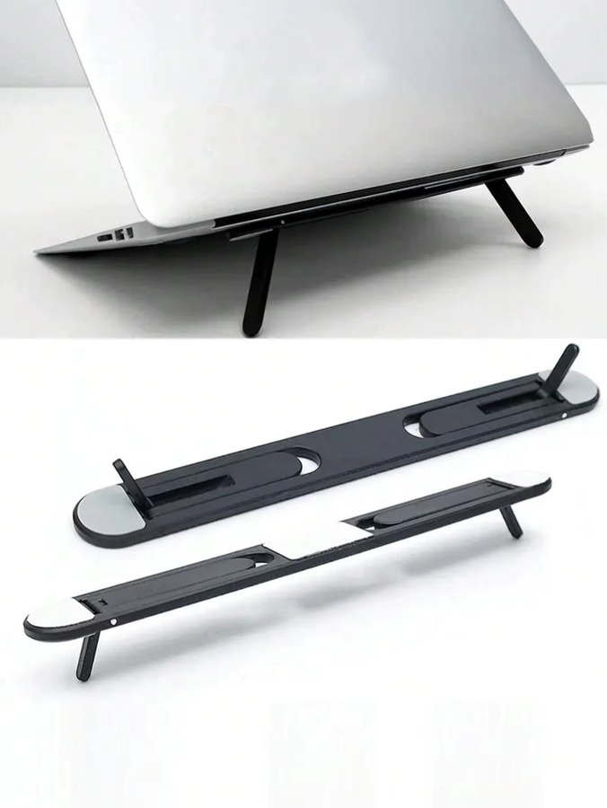 YZIYOU Tragbarer und faltbarer Laptop-Ständer in Schwarz, verstellbares Büro-Schreibtisch-Zubehör für MacBook Air, MacBook Pro und Zenbook - Bild 2