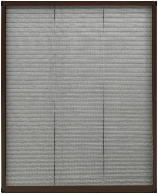 vidaXL Insektenschutz-Plissee für Fenster aus Aluminium in Braun, Breite: 80 cm, Höhe: 100 cm - Bild 1