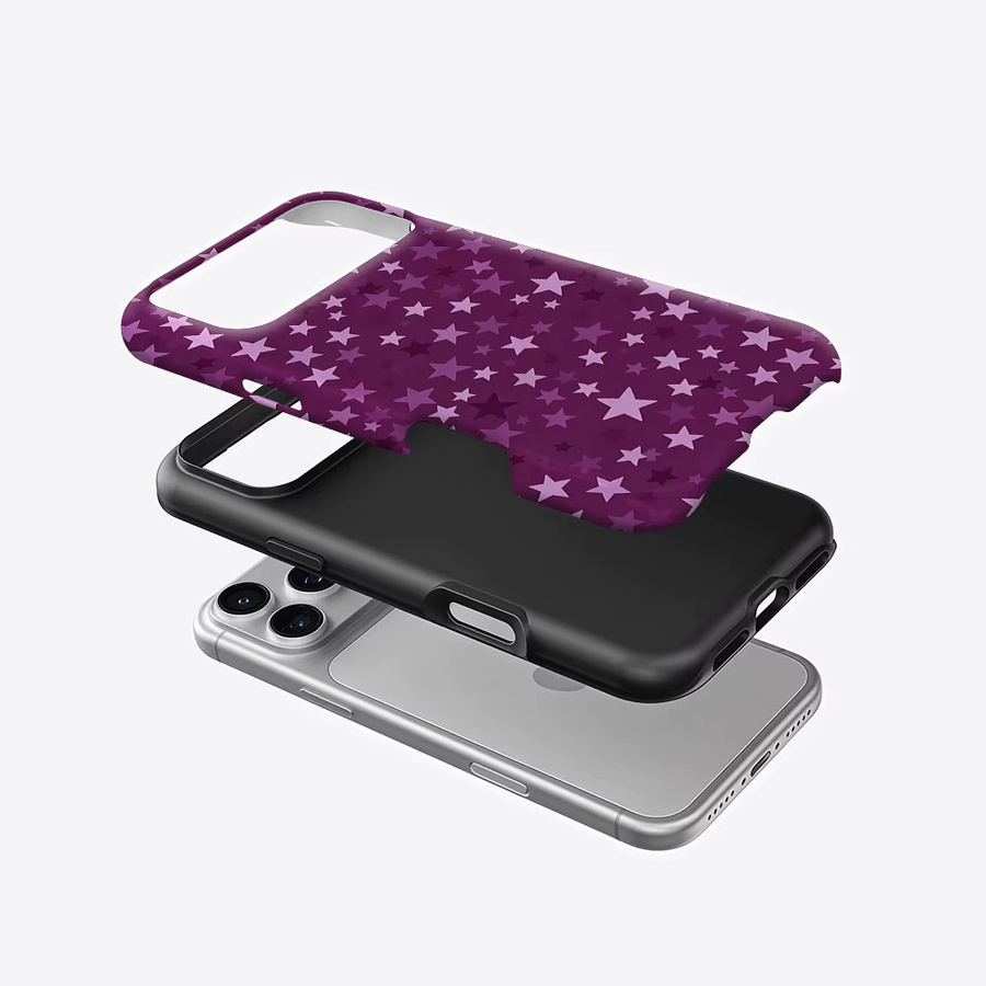 Potdemiel Aurea Case Matte Bumper MagSafe kompatible iPhone Hülle in Lila Sternenoptik - Bild 2