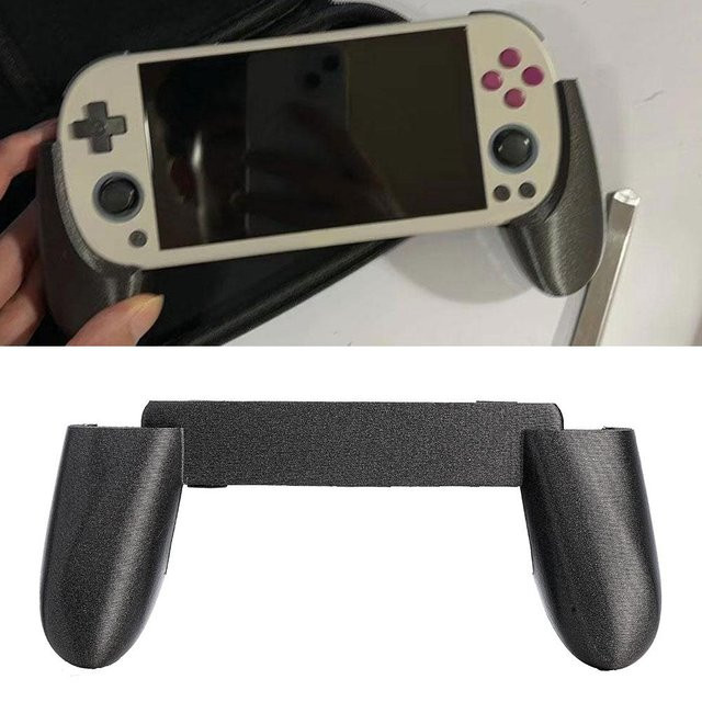 3D-gedruckter Grip-Griff für Trimui Smart Pro Gaming-Konsole in Schwarz aus Kunststoff - Bild 1