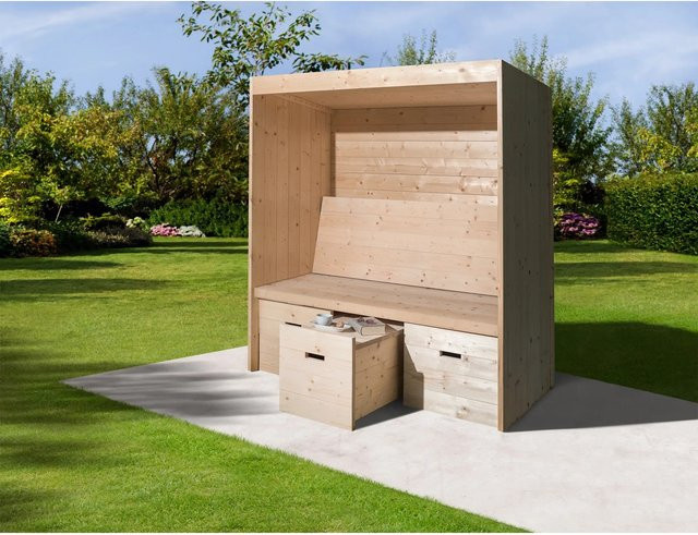 WEKA Sitzlaube Bozen aus Fichtenholz in Natur und Beige, B/H/T: 173 x 194 x 86 cm - Bild 1