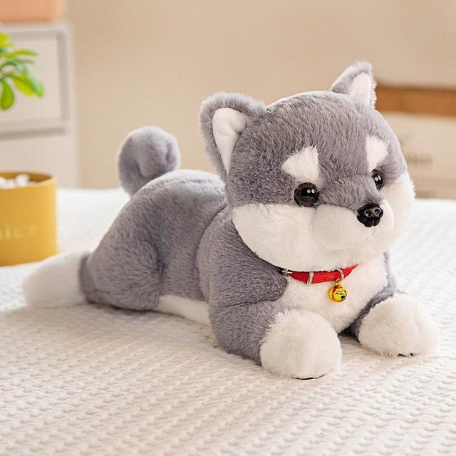 Bai Fen Bai dolls and toys Shiba Inu Puppe Plüschtier, grau, 50cm - Bild 1