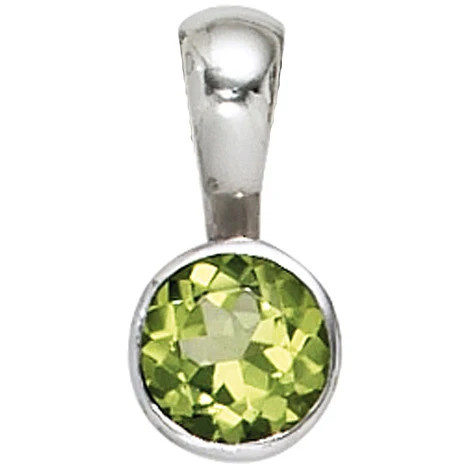 Colfem Anhänger rund, 925 Silber, Peridot, grün, Unisex - Bild 1